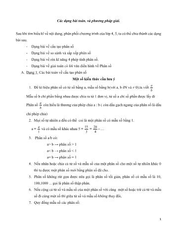 Bài tập Toán Lớp 5 - Các dạng bài toán, và phương pháp giải về phân số