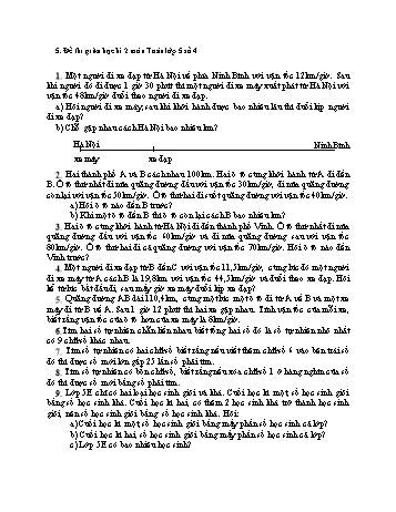 Đề thi giữa học kì 2 Toán Lớp 5 - Đề số 4