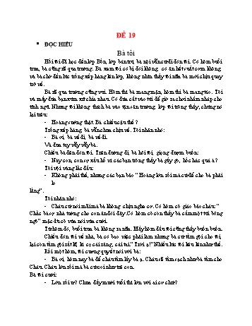 Đề ôn luyện Tiếng Việt Lớp 5 - Đề 19