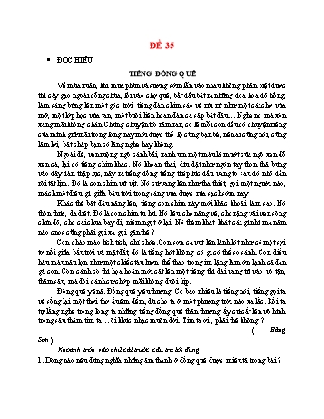 Đề ôn luyện Tiếng Việt Lớp 5 - Đề 35