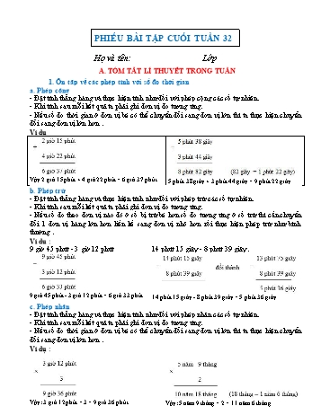 Bài tập môn Toán Lớp 5 - Tuần 32 - Năm học 2023-2024 (Có đáp án)